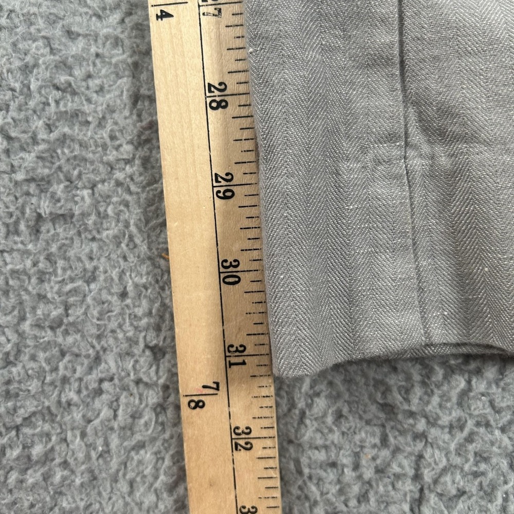 Gap Pants Womens 10 Gray Hip Slung Fit Linen Cotton Herringbone Straight Leg - Picture 12 of 16